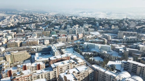 Le foto aeree ESCLUSIVE di Matera con la neve il 27 Febbraio 2018
